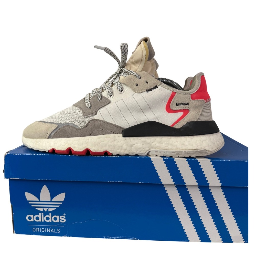 Adidas Originals Nite Jogger White Grey Solar Red F34123 Mens 10.5 Sneakers